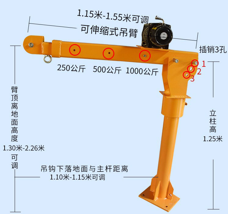 1噸車載小吊機參數