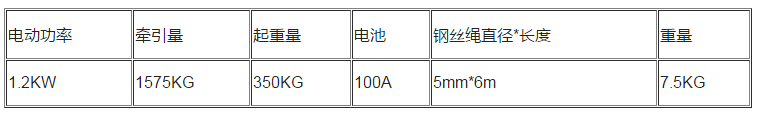 3500磅電動絞盤參數介紹